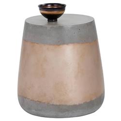 Costera Industrial Gold Concrete Round Drum Outdoor Side Table|