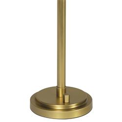 Polly French White Scalloped Linen Shade Natural Brass Buffet Table Lamp|