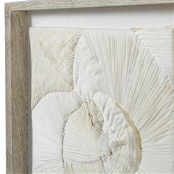 Palecek Cambria Modern Classic Cream Abstract White Frame Mixed Media - 36x36|