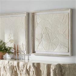 Palecek Cambria Modern Classic Cream Abstract White Frame Mixed Media - 36x36|