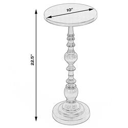 Reynaud French Country Bronze Metal Round Outdoor Drink Side Table|