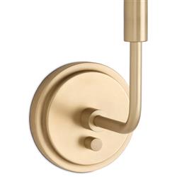 Polly Coastal Beach Brown Rattan Shade Natural Brass Sconce|