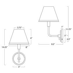 Polly Coastal Beach Brown Rattan Shade Natural Brass Sconce|