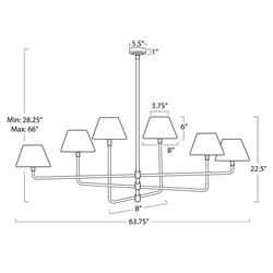 Polly Coastal Beach Brown Rattan Shade Natural Brass Chandelier|