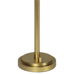 Polly Coastal Brown Rattan Shade Natural Brass Buffet Table Lamp|