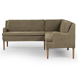 Aurelia Broadway Olive Linen Dining L-Shape Banquette - 76"|