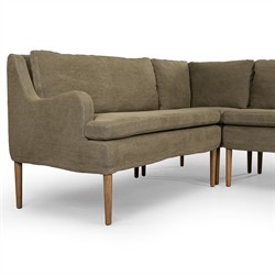 Aurelia Broadway Olive Linen Dining L-Shape Banquette - 76"|