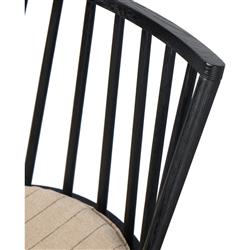 Lara Rustic Lodge Beige Striped Black Oak Swivel Windsor Counter Stool|