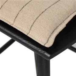 Lara Rustic Lodge Beige Striped Black Oak Swivel Windsor Counter Stool|