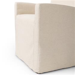 Vannie Modern Classic Cream Performance Slipcovered Dining Arm Chair|