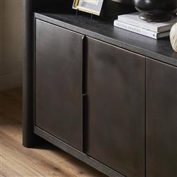 Marcella Rustic Lodge Distressed Iron Brown Oak Wood Bookcase|