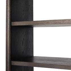 Marcella Rustic Lodge Distressed Iron Brown Oak Wood Bookcase|