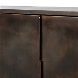 Marcella Rustic Lodge Distressed Iron Brown Oak Wood Bookcase|