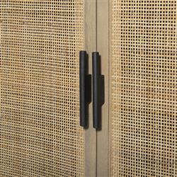 Corazon Coastal Beach Natural Mango Wood Woven Cane Bookcase|