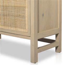 Corazon Coastal Beach Natural Mango Wood Woven Cane Bookcase|