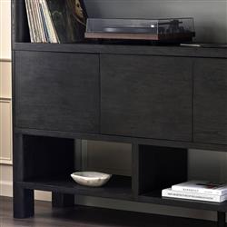 Slade Rustic Lodge Black Oak Wood Wide Bookcase|