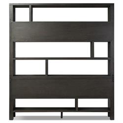 Slade Rustic Lodge Black Oak Wood Wide Bookcase|
