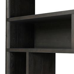 Slade Rustic Lodge Black Oak Wood Wide Bookcase|