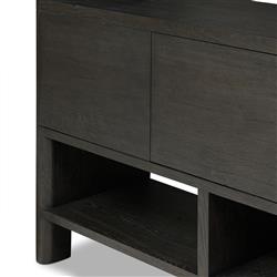 Slade Rustic Lodge Black Oak Wood Wide Bookcase|