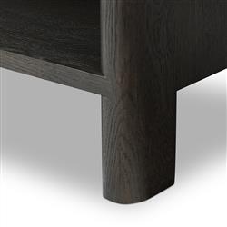 Slade Rustic Lodge Black Oak Wood Wide Bookcase|