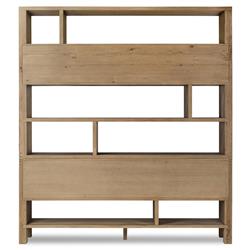 Slade Rustic Lodge Brown Oak Wide Wood Bookcase|