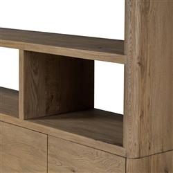 Slade Rustic Lodge Brown Oak Wide Wood Bookcase|