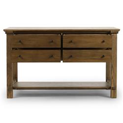 Gavin Rustic Brown Oak Rectangular Kitchen Island - 60"|