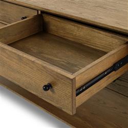 Gavin Rustic Brown Oak Rectangular Kitchen Island - 60"|