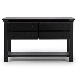Gavin Rustic Black Oak Rectangular Kitchen Island - 60"|