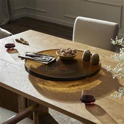Suz Amber Cast Glass Lazy Susan|