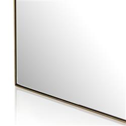 Alexis Industrial Antique Brass Stainless Steel Rectangular Floor Mirror|