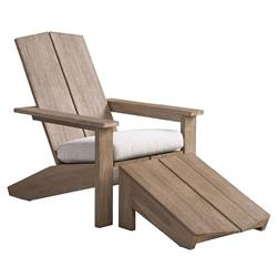 Sophia Coastal Beach Brown Teak Adirondack Outdoor Ottoman|