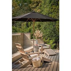 Sophia Coastal Beach Brown Teak Adirondack Outdoor Ottoman|