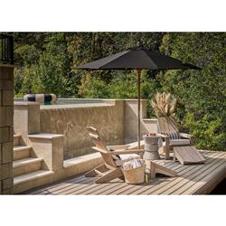 Sophia Coastal Beach Brown Teak Adirondack Outdoor Ottoman|