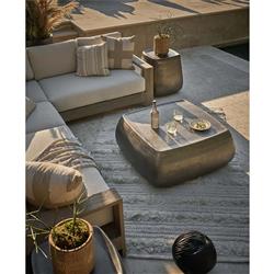 Sophia Modern Classic Grey Aluminum Square Outdoor Coffee Table|