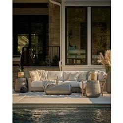 Sophia Modern Classic Grey Aluminum Square Outdoor Coffee Table|