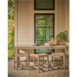 Sophia Coastal Beach Brown Teak Outdoor Counter Stool|