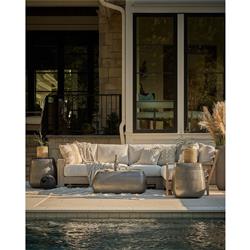 Sophia Modern Classic Grey Aluminum Square Outdoor End Table|