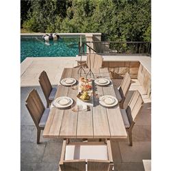 Sophia Coastal Beach Brown Teak Rectangular Outdoor Dining Table - 84"|