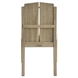 Sophia Coastal Beach Off White Boucle Brown Teak Wood Outdoor Dining Chair|