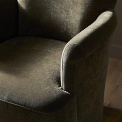 Camellia Malmo Olive Velvet Swivel Chair|