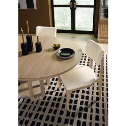 Xavier Modern Classic Brown Oak Round Extendable Dining Table - 54-72"|