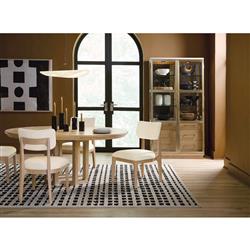 Xavier Modern Classic Brown Oak Round Extendable Dining Table - 54-72"|
