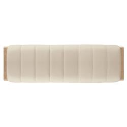 Xavier Modern Classic Cream Leather Brown Oak Bedroom Bench|