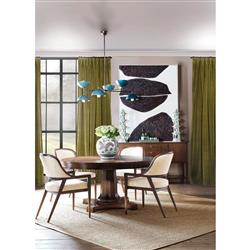 Alaine Updated Traditional Brown Walnut Round Dining Table - 60"|