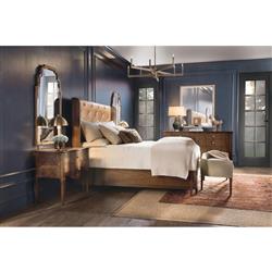 Alaine Modern Classic Beige Velvet Performance Brown Walnut Bedroom Bench|