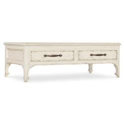 Asher French Country Cream Oak Rectangular Storage Coffee Table|