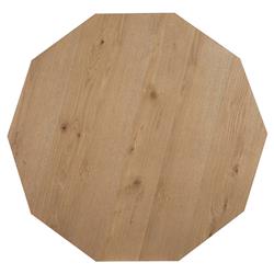 Kara Modern Classic Brown Oak Geometric Round Coffee Table|