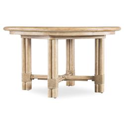 Nigel Coastal Beach Light Oak Round Extendable Dining Table - 54-74"|
