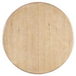 Nigel Coastal Beach Light Oak Round Extendable Dining Table - 54-74"|